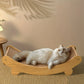 Wooden Cat Scratcher Bed - Detachable Scratch Pad