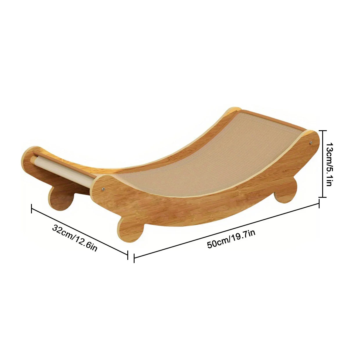 Wooden Cat Scratcher Bed - Detachable Scratch Pad