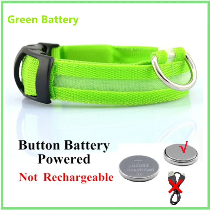 Adjustable Flashing Rechargeable Luminous LED Glowing Dog Collar