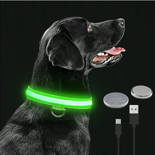 Adjustable Flashing Rechargeable Luminous LED Glowing Dog Collar